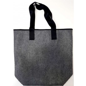 Bolso grande de fieltro con bordado clarinete multicolor