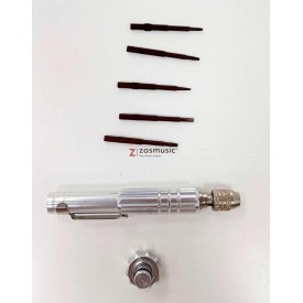 Destornillador con 3 puntas planas de distinta medida y 1 quitapón muelles