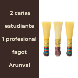 Pack 2 cañas estudiante 1 profesional fagot Arunval