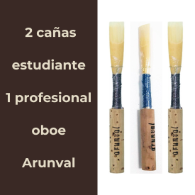 Pack 2 cañas estudiante 1 profesional oboe Arunval