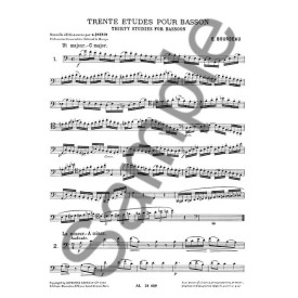 Bourdeau: Trente Études pour le bassoon