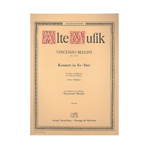 Bellini: Konzert in Es-Dur fur Oboe Und Klavier