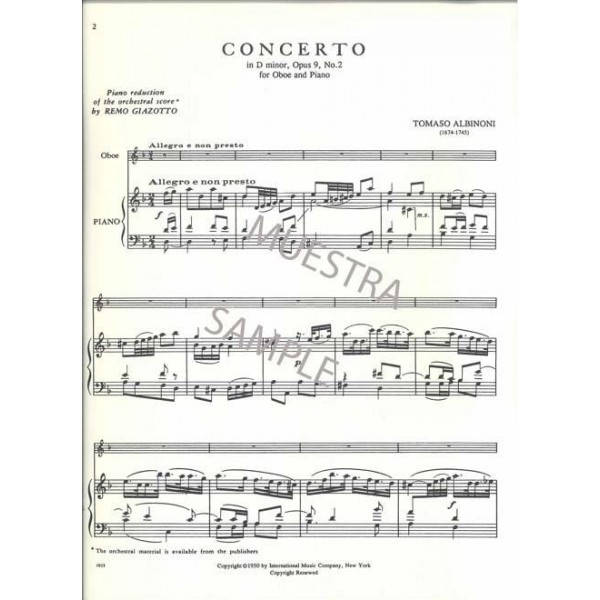 Albinoni Concerto in D minor op. 9 n 2