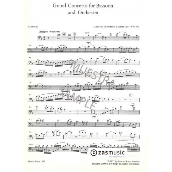 Hummel Grand Concerto for Bassoon