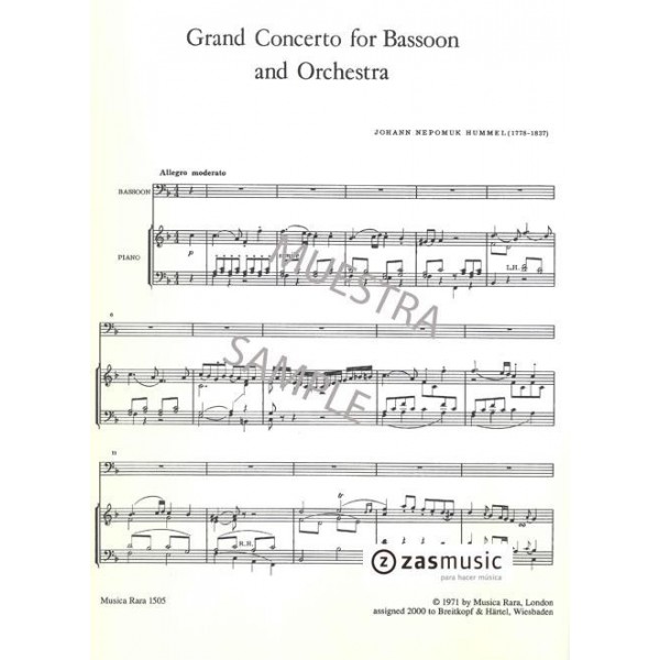 Hummel Grand Concerto for Bassoon