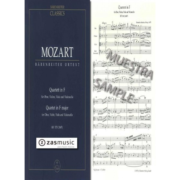 Mozart, Wolfgang Amadeus (17561791) Quartet in F major for Oboe